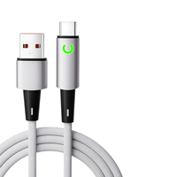 Câble de charge PD CC 240W avec coupure automatique, voyant LED, prise en alliage d'aluminium, plusieurs longueurs, pour mobiles et ordinateurs portables, approvisionnement en gros