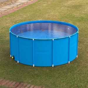 Grande base de <span class=keywords><strong>transport</strong></span> mobile en PVC écologique bleue pour aquarium, idéale pour poissons rouges et l'aquaculture en extérieur sur patio - Product Image 2