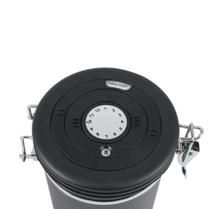 Couvercle hermétique de conception différente en acier inoxydable avec la date Valve de libération du cadran Cuillère Boîte à café - Product Image 5