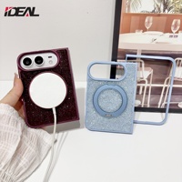 Coque de téléphone magnétique rotative à 360 degrés IDEAL Factory pour Apple iPhone Duo, luxe, diamant, antichoc, paillettes brillantes, pour filles