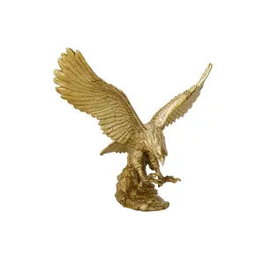 Patung elang Resin, kerajinan kreatif rumah kantor dekorasi kerajinan tangan emas Resin elang