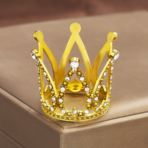 Mini Crown Cake Topper Dekoration Silber Gold Metall Hochzeits krone mit Kristallen für Geburtstags feier Prinzessin Tiara Kopf bedeckung - Product Image 1