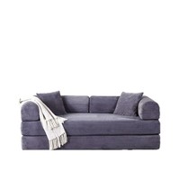 Sofá Cama Plegable en Forma de L, Moderno, con Asientos Profundos, Relleno de Esponja de Látex de Alta Densidad, Diseño Minimalista, No Requiere Ensamblaje