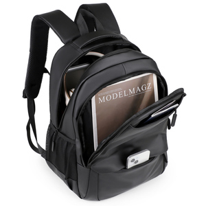 Elegante PU y poliéster forrado impermeable de lujo Laptop Backpack con logotipo personalizado de diseño de moda para viajes al aire libre - Product Image 5