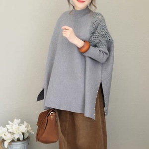 Commercio all'ingrosso di spalla stringa di <span class=keywords><strong>pizzo</strong></span> floreale maglione personalizzato scava fuori pullover del capo dello scialle delle donne - Product Image 3