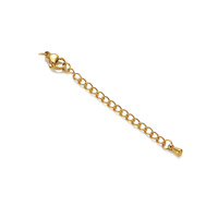 Chaînes d'extension en acier inoxydable plaqué or 18 carats de 5 cm avec fermoirs mousquetons pour la fabrication de bijoux, accessoires et composants de bracelets