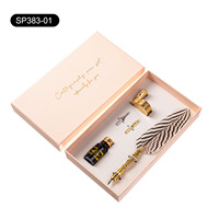 Ensemble stylo plume et encre en métal vintage antique - Cadeau d'affaires avec logo personnalisé disponible