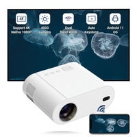 Mini vidéoprojecteur 1080P compatible 4K, Android 11, Pico, courte focale, portable, extérieur, LED, 4000 lumens, projection 3m