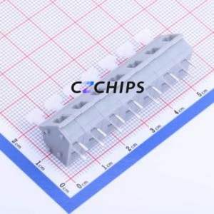 KF243-7.5-7P Spring Terminal Block Through hole Component (THT),P=7.5mm Connector 1x7P 7.5mm Gray 7P - Product Image 2