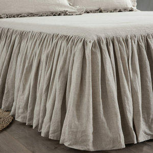 Lino largo volantes naturaleza falda de ropa de cama para la casa y <span class=keywords><strong>el</strong></span> <span class=keywords><strong>hotel</strong></span> 100% ropa de cama - Product Image 3