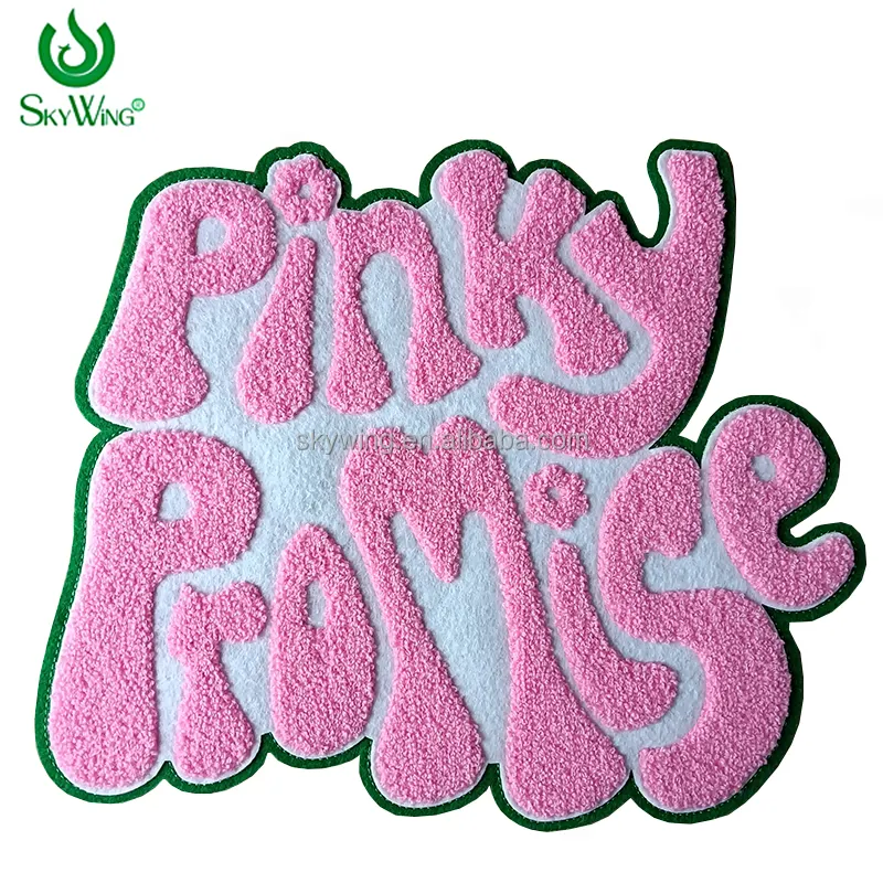 Chenille Rosa e Verde AKA Sorority Pinky Promise AKA Versário Dia Fundadores Presente Ferro Em Patch bordado para Jaqueta