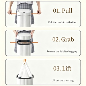 <span class=keywords><strong>Poubelle</strong></span> intelligente à capteur d'induction ELPHECO 15L avec corde de tirage, couvercle automatique auto-compactant, en PP et ABS, pour usage domestique - Product Image 5
