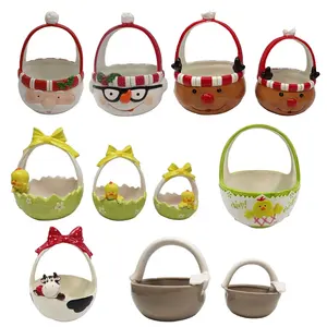 Ceramic Easter Egg Basket, Custom 3D shape ceramic berry fruit basket at any shape & size & Color