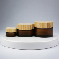 Ensemble de bouteilles et de pots avec couvercle en bambou pour soins de la peau, pour la salle de bain et la table de maquillage, contenants d'emballage cosmétique, pots cosmétiques