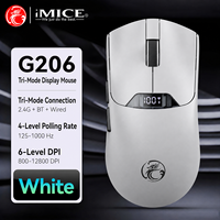 Mouse Gaming Nirkabel Ukuran Besar Ergonomis Tri Mode 12800 DPI Ultralight 68g Isi Ulang Layar LED 5 Tombol