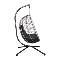 Fauteuil suspendu en forme d'œuf pour jardin, patio, resort – Fauteuil suspendu décontracté et robuste en corde tressée, idéal pour la détente – Prix usine abordable