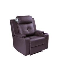 Fauteuil inclinable électrique en similicuir JKY Furniture avec porte-gobelets et moteurs Okin