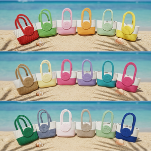 Nouveauté 2026 : Sacs cabas en corde de coton tressée à deux poignées pour <span class=keywords><strong>femme</strong></span>, sacs à bandoulière de vacances, sacs à main carrés au crochet pour <span class=keywords><strong>femme</strong></span> - Product Image 1