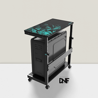 Support PC Moderne en Métal, Chariot pour Ordinateur, Support Tour à 2 Niveaux Extensible et Réglable en Hauteur pour Boîtier ATX et Imprimante