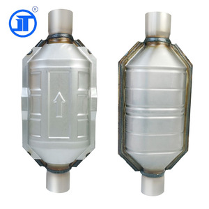 新しいSST409 EPA準拠<span class=keywords><strong>2</strong></span> "<span class=keywords><strong>2</strong></span>.5" <span class=keywords><strong>3</strong></span> "入口/出口ハイフロー楕円形ボディユニバーサル触媒コンバーター - Product Image 1