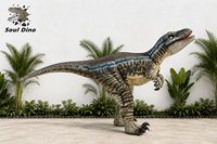 Costume de dinosaure Velociraptor 3D grandeur nature 2026 pour spectacle sur scène Jurassic, parc d'aventure, musée