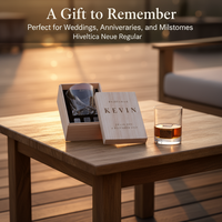 Muestra Gratuita, Juego de Regalo de Piedras para Whisky Personalizadas con Logotipo Grabado, con Vaso de Cristal para Degustación de Whisky para Hombre
