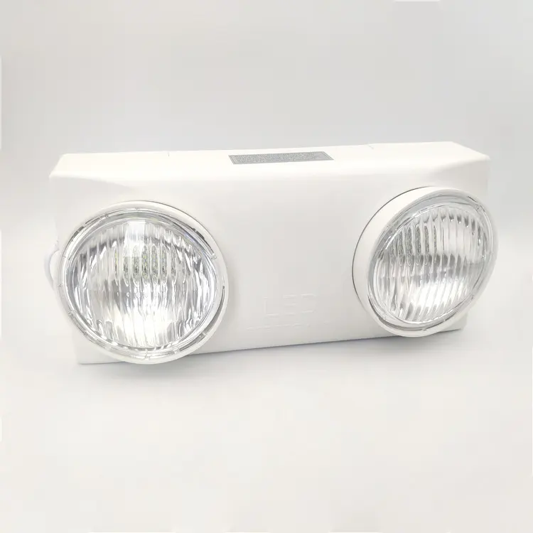 Uzun ömürlü iki lambaları beyaz ABS duvara monte otomatik yangın güvenliği LED armatürleri çıkış acil durum ışığı