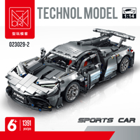 XMORK 023029-2 1:14 Silver Demon Hypercar, Bloques de Construcción, 1391 Piezas, Modelo de Auto Deportivo, Ladrillos de Juguete para Adultos, Regalo