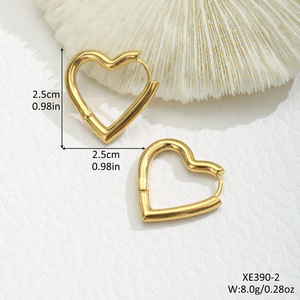 Boucles d'oreilles en forme de cœur pour femmes, en argent, or rose, design creux, bijoux à la mode pour tous les jours - Product Image 2