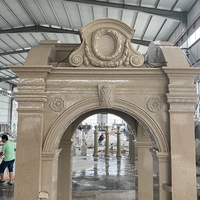 Vente chaude personnalisé granit luxe design monument grande taille famille beige marbre granit mausolée