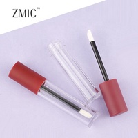 5,5ml Matte Rote Lipgloss-Tuben mit Stopper, Klare Lippenöl-Flasche, Leerer Flüssiglippenstift-Behälter, Anpassbare Dreh-Lipgloss-Tube