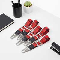 Porte-clés en polyester avec impression par sublimation personnalisée, logo, ouvre-bouteille en métal et accessoires à crochet