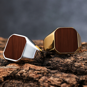 Fatingna 18 Karat vergoldeter Edelstahl Herren Siegelringe Schwarzer Onyx mit Achat stein für Hochzeits-Verlobung und Jubiläum - Product Image 5