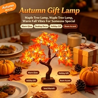 Lumière LED Arbre d'érable d'automne avec feuilles en soie, branches DIY, base tactile, décoration de table pour Thanksgiving