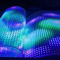 Film LED transparent P10 en cristal, flexible, auto-adhésif, pleine couleur, haute luminosité, lavable, pour vitrine de magasin, métro