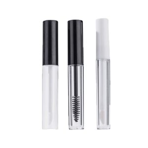 Vente en gros de flacons ronds transparents modernes et créatifs de 10 ml, étiquette privée, tube de brillant à lèvres avec un grand pinceau - Product Image 6