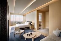 Ensemble de meubles de chambre d'hôtel 5 étoiles en bois massif vert érable personnalisé, solution FF&E moderne et luxueuse pour l'hôtellerie, directement pour appartements