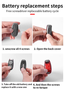 Chạy ngoài trời an toàn ánh sáng xe đạp đi xe đạp 3 chế độ Clip-on dẫn nhấp nháy đèn phản quang cảnh báo đèn pin không thấm nước di động - Product Image 6