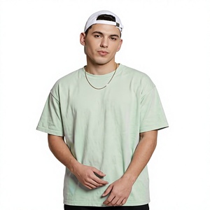 Extra-large Round Neck Heavyweight T-shirt Design Blank Streetwear Retro Print square Men's T-shirt - Product Image 1