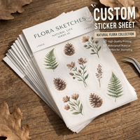 Hoja de Pegatinas Transparentes Personalizadas, Impermeables, con Diseño Botánico de Flora en Acuarela, para Diario, Naturaleza, Calcomanías Transparentes para Scrapbooking