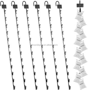 Supermarket Hanging Merchandise Strips With <b>Hooks</b> Metal Display <b>Clip</b> Strips for Retail Display With Label Header - Product Image 3
