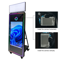 Espejo Fotográfico para Bodas y Fiestas de 43 Pulgadas, Cabina de Fotos DSLR con Pantalla Táctil, Marco LED, Espejo Fotográfico con Soporte para Impresora para Eventos