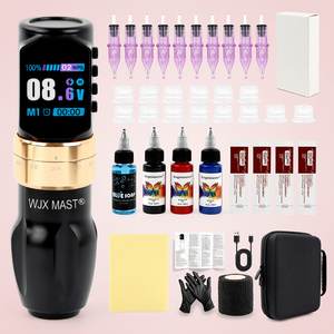 เครื่องสักโรตารี่แบบพกพา สแตนเลสสตีล ชุดไร้สายครบชุด สำหรับการสักถาวร - Product Image 1