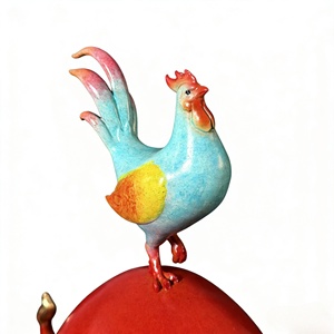 วัวกระทิงเปลี่ยนกระแสแห่งโชคชะตา ไก่แจ้นำความโชคดี ประติมากรรมชิ้นนี้แกะสลักและหล่อขึ้นรูปโดยโบจิยี - Product Image 2