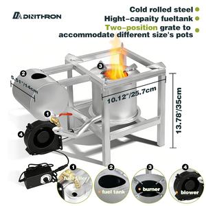Poêle à combustion d'huile usagée écologique avec souffleur - Chauffage/cuisinière multi-combustible portable pour garage/atelier/usage extérieur - Product Image 4