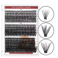 Kit Bulu Mata Palsu Travel Lash Clusters, Portable, Ramah Pemula, Termasuk Aplikator, Ukuran Tas Makeup, Grosir Bulu Mata