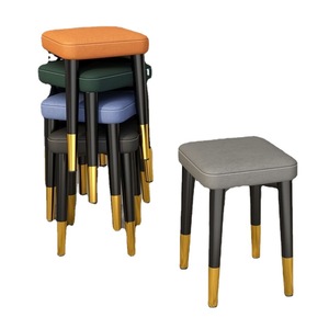 Stackable <b>Stool</b> Modern Minimalist Design Thickened <b>Seat</b> Home Living Room Dining Chair Green Blue Orange Gray Color Options - Product Image 5