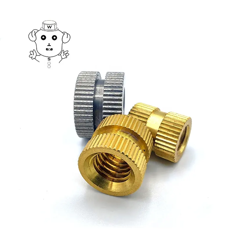 Wholesale Customized Thread Pre-embedded Size Stainless Steel Knurled Insert Nut Threaded Insert Nut For Plastics Shell