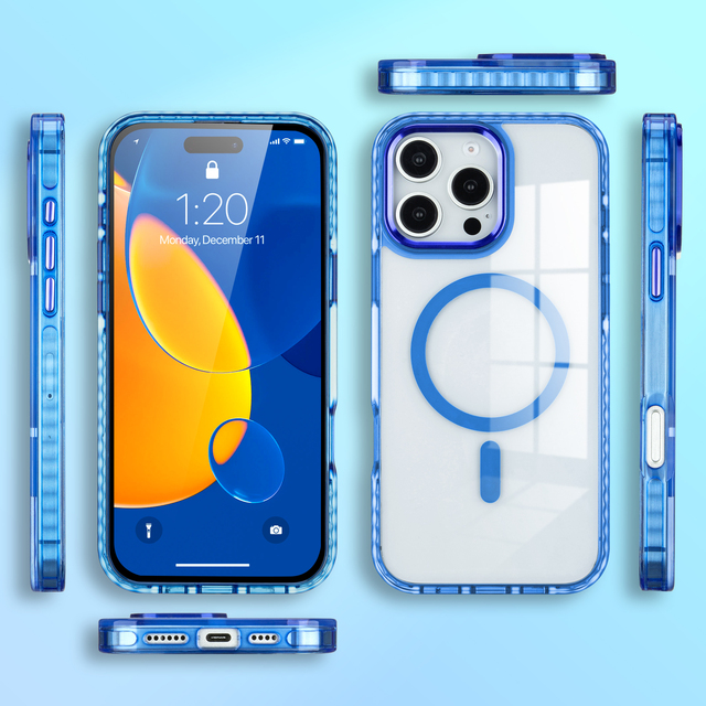 For iphone 15 16 Transparent Phone case Luxury Magnetic OEM Customized Phone Accessories for iphone 16 Pro Max