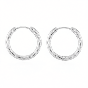 Pendientes de aro Amy Amy Fashion de aleación chapada en plata estilo clásico para mujer PE2739 - Product Image 3